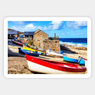 Sennen Cove Harbor Boats Sticker